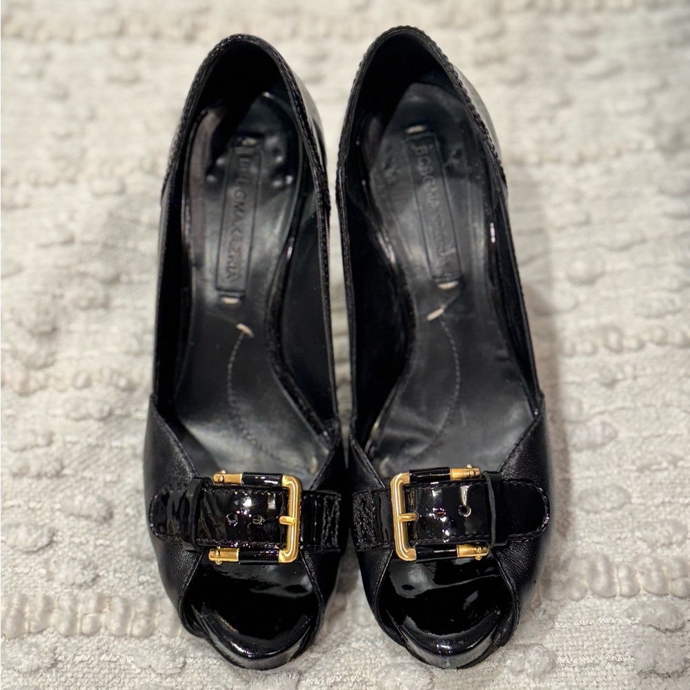 Elegant Black Peep-Toe Heels